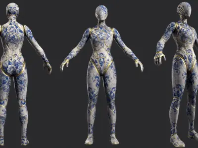 UE5 Quinn Mannequin  Porcelain  3 Texture Packs 3D model
