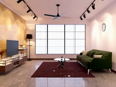 Living Room 3D model Low-poly 3D model