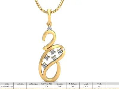 Solitaire Women Pendant 3dm STL OBJ FBX Renders Details 3D print model 71