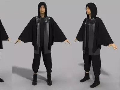 Techwear- A pose Outfitt Male Sport 3D model