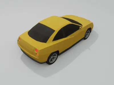 Fiat Coupe low poly 3D model Low-poly 3D model