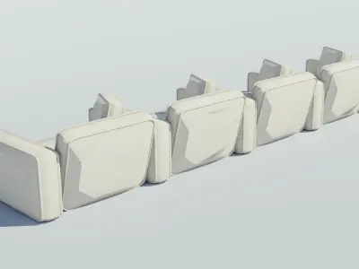 Luxury Cinema Seats Low-poly 3D model