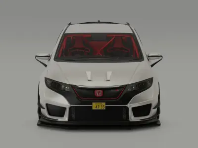 Civic Type R 2015 Custom Widebody Kit 3D model
