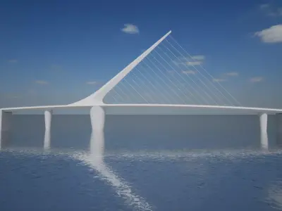 Womens Bridge by Santiago Calatrava Free 3D model