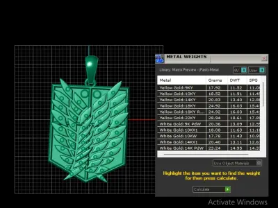 EMERALD WINGS DESIG PENDAANT 3D PRITANT MODEL  3D print model