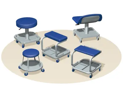 Industrial Garage Chairs set  3D model