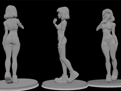 Casual girl figure 3D print model