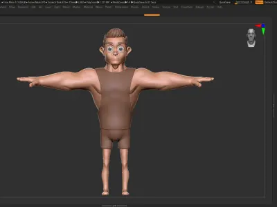 Character Basemesh in ZBrush and Blender - Gymer - Man 3D model