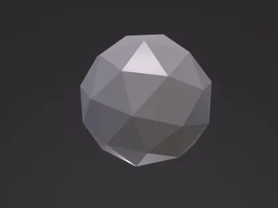 Icosphere Object 3D Model Low-poly 3D model