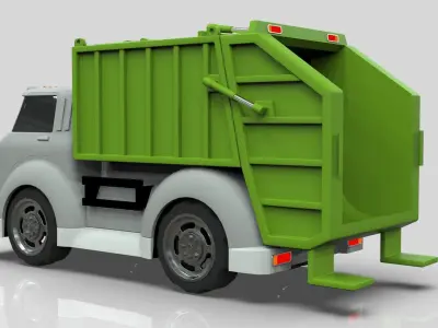 Garbage truck Cartoon Vehicle Low-poly 3D model