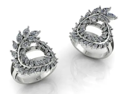 Marquise gemstone Elegant Ring 3D print model