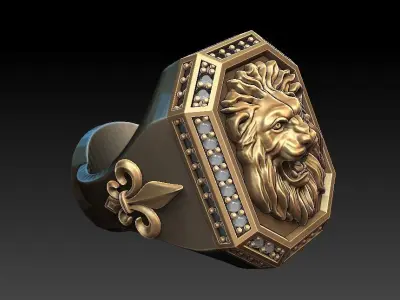 Lion ring luxury  3D print model