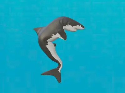 Great White Shark Rigged and Textured Low-poly 3D model