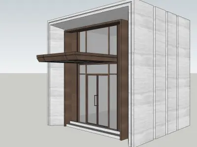 main entrance glass door double height 3d sketchup model 3D model