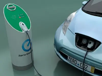Nissan Leaf stand Low-poly 3D model