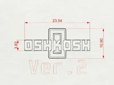 Printable logo Truck Oshkosh MTVR Cross RC TC6 scale 12 3D print model