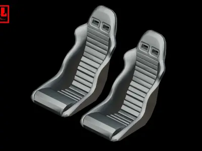 Jaguar XJ220S TWR seats 3D print model