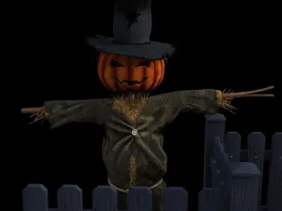 Scene Halloween  Low-poly 3D model