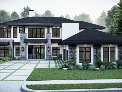 Modern House Number 10 - Stl-Dae file - 3d model Only 3D print model