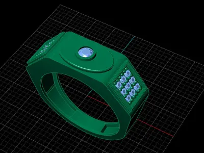 Print Ready STL 3DM  Gents Rings Diamond Men Ring  3D print model 138