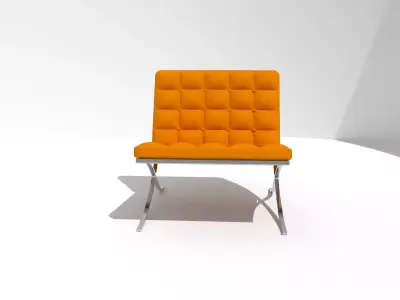 Barcelona Chair Style 3D model