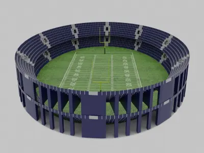 American Football Stadium Low-poly 3D model 4