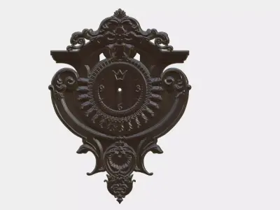 Wooden Clock Decor For Wood Carving 3D print model buy