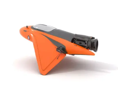 Sleek Orange Spacecraft model pack Low-poly 3D model