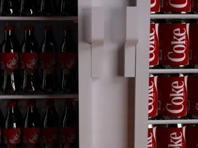 Coca Cola refrigerator Low-poly 3D model