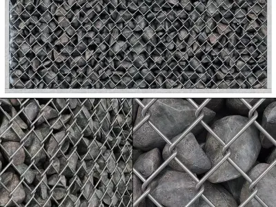 Gabion cage rock stone n1 3D model