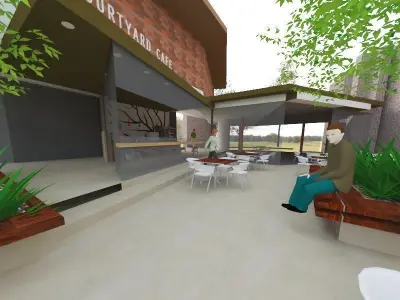 chofeeshop and library outdoor 3D print model