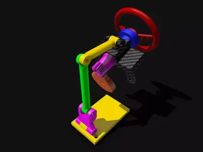 RC 1 10 Car Drift Steering Wheel with Servo 3D print model