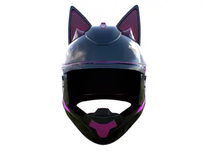 Helmet Cat Low-poly 3D model
