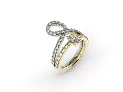 Ring Sapphire Infinite Engagement  3D print model