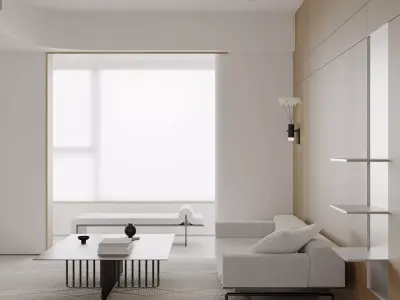 Modern living room dining room interior scenes 231 3D model