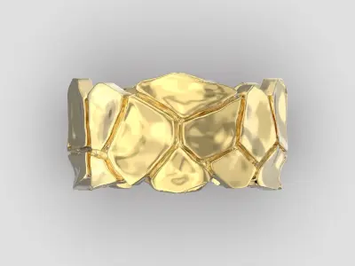 R 173 Sculptural wedding band ring 3D print model