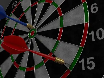 3D Double Sided Dart Board Game 3D model