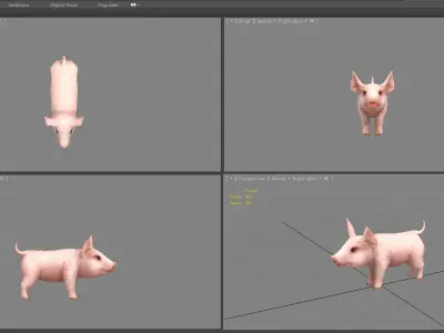 Cartoon piggy - farm pig Low-poly 3D model