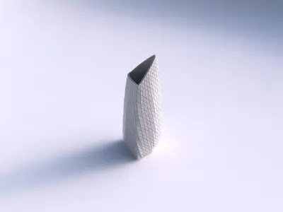 Vase tipped triangle with twisted diagonal grid plates 3D print model