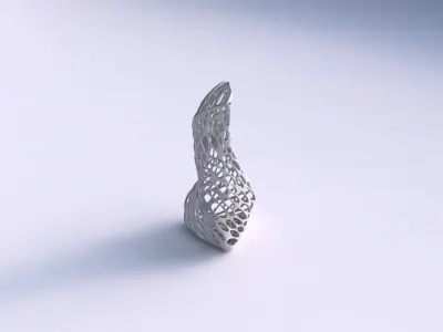 Vase twist puffy bent triangle with twisted dense organic lat... 3D print model