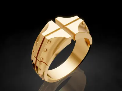 man ring gold silver lux jewelry  printable model 3D print model