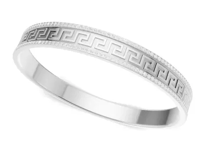 Greek Key Diamond Bangle For unisex 3D print model