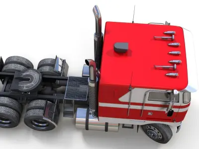 Peterbilt 362 cabover truck Low-poly 3D model