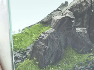 Aquarium decoration made of rocks 3D model