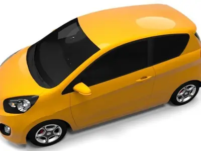 KIA PICANTO 3DOOR LOWPOLY Low-poly 3D model
