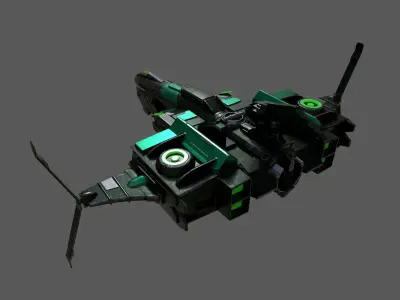 Spaceship Commander Starship combat low poly space fantasy  Low-poly 3D model