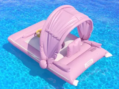 Funboy inflatable luxury pink car baby float 3D model