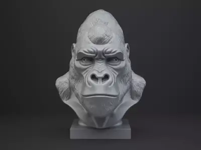 Gorilla Bust - Animal Figurine 3D print model