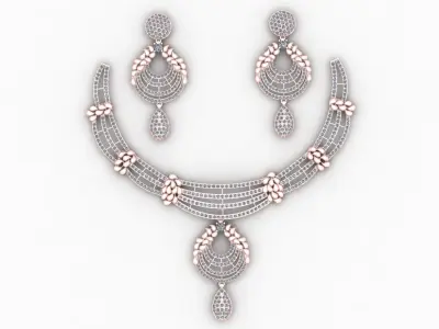 Luxury Wedding Diamond Necklace 3d Printable Model 3D print model