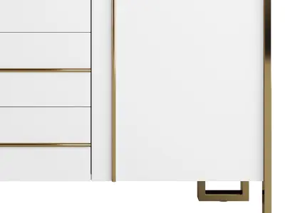 Glossy White Buffet 3D model